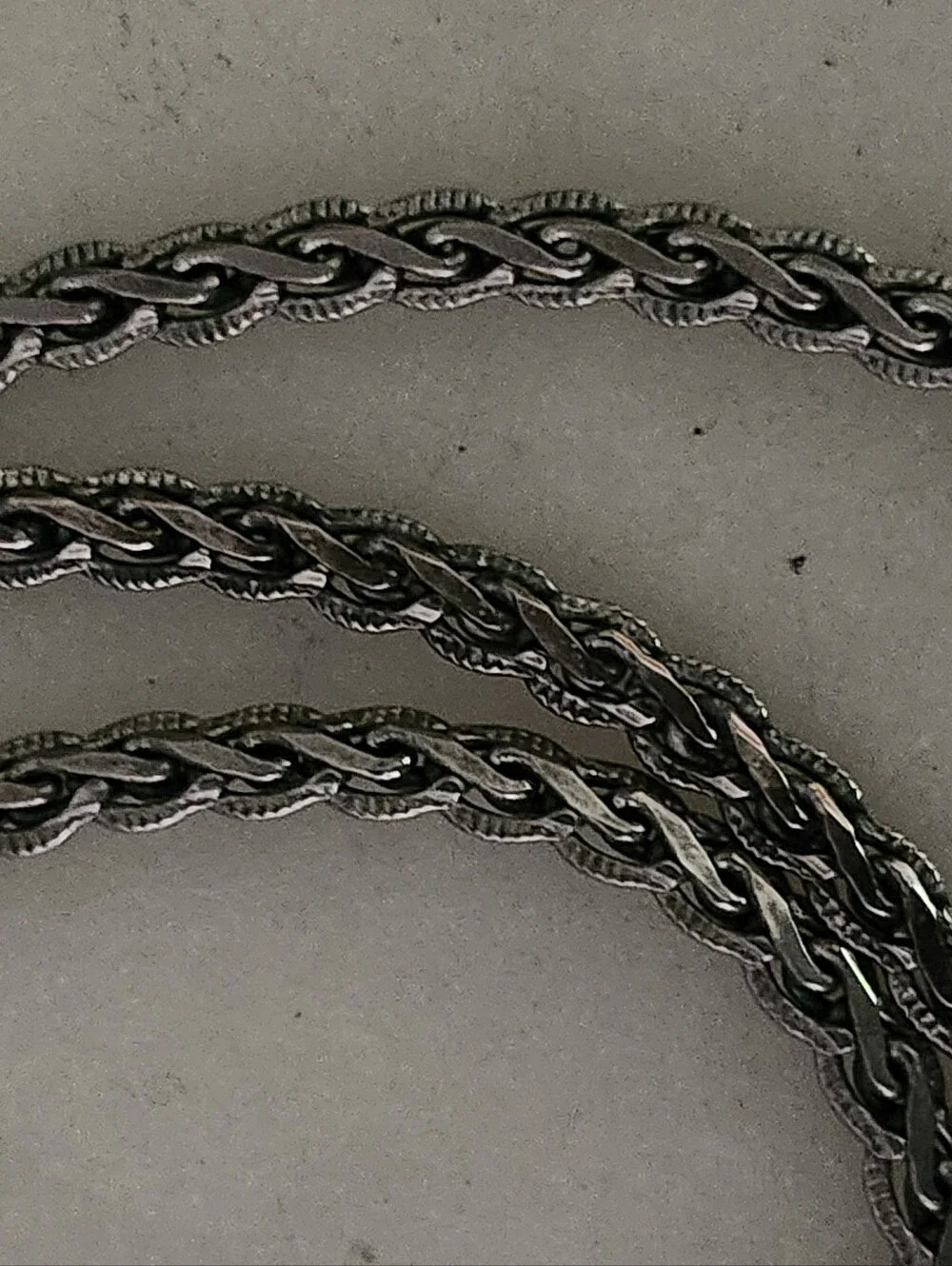 Sterling-Look Twisted Rope Chain Necklace in Silver Tone 24 Inches